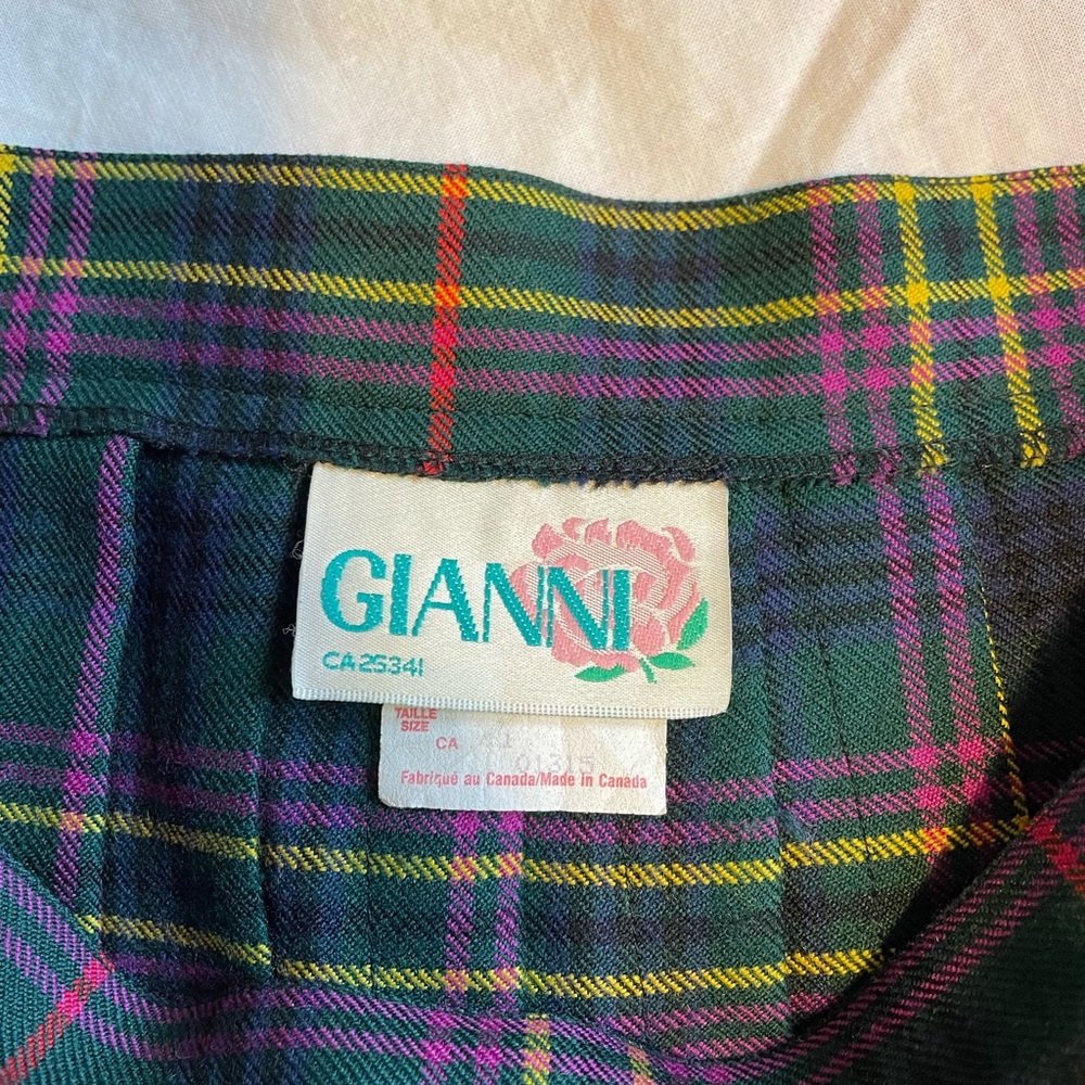Gianni Tartan A-Line Skirt - Green and Pink - Picture 4 of 4
